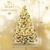 image9 FT PreLit Christmas Tree Easy to Assemble Snow Flocked Hinged Pine Tree Full Appearance Snowy Artificial Tree wLED Lights PVC Needles Prelighted Xmas Tree wSturdy Stand 9 FT9ft