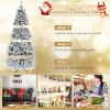 image9 FT PreLit Christmas Tree Easy to Assemble Snow Flocked Hinged Pine Tree Full Appearance Snowy Artificial Tree wLED Lights PVC Needles Prelighted Xmas Tree wSturdy Stand 9 FT9ft