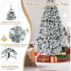 image9 FT PreLit Christmas Tree Easy to Assemble Snow Flocked Hinged Pine Tree Full Appearance Snowy Artificial Tree wLED Lights PVC Needles Prelighted Xmas Tree wSturdy Stand 9 FT9ft
