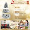 image9 FT PreLit Christmas Tree Easy to Assemble Snow Flocked Hinged Pine Tree Full Appearance Snowy Artificial Tree wLED Lights PVC Needles Prelighted Xmas Tree wSturdy Stand 9 FT6ft