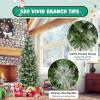 image9 FT PreLit Foldable Pencil Christmas Tree Flocked Hinged Artificial Xmas Tree w 1228 Branch Tips ampamp Warm LED Lights ampamp Sturdy Metal Stand Slim Decoration Tree Perfect for Home ampamp Party6ft