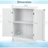 imageBathroom Storage Cabinet Wooden Floor Cabinet with 2 Doors and Adjustable Shelf Freestanding Cabinet for Living Room Bedroom Bathroom Entryway 235quot L x 14quot W x 345quot H BrownWhite