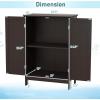 imageBathroom Storage Cabinet Wooden Floor Cabinet with 2 Doors and Adjustable Shelf Freestanding Cabinet for Living Room Bedroom Bathroom Entryway 235quot L x 14quot W x 345quot H BrownBrown