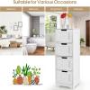 imageBathroom Storage Cabinet with 4 Drawers  Freestanding Floor Cabinet with AntiToppling Device Wooden Cabinet for Bathroom Living Room Bedroom Office