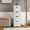 imageBathroom Storage Cabinet with 4 Drawers  Freestanding Floor Cabinet with AntiToppling Device Wooden Cabinet for Bathroom Living Room Bedroom Office