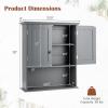 imageBathroom Wall Cabinet 2Door Over The Toilet Cabinet with Adjustable Shelf ampamp Open Storage Shelf Wall Mounted Bathroom Cabinet Hanging Medicine Cabinet for Living Room Entryway EspressoGrey