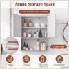 imageBathroom Wall Cabinet 2Door Over The Toilet Cabinet with Adjustable Shelf ampamp Open Storage Shelf Wall Mounted Bathroom Cabinet Hanging Medicine Cabinet for Living Room Entryway EspressoWhite