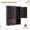 imageBathroom Wall Cabinet 2Door Over The Toilet Cabinet with Adjustable Shelf ampamp Open Storage Shelf Wall Mounted Bathroom Cabinet Hanging Medicine Cabinet for Living Room Entryway EspressoEspresso