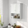 imageBathroom Wall Cabinet 2Door Over The Toilet Cabinet with Adjustable Shelf ampamp Open Storage Shelf Wall Mounted Bathroom Cabinet Hanging Medicine Cabinet for Living Room Entryway EspressoWhite