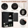 imageBathroom Wall Cabinet 2Door Over The Toilet Cabinet with Adjustable Shelf ampamp Open Storage Shelf Wall Mounted Bathroom Cabinet Hanging Medicine Cabinet for Living Room Entryway EspressoBlack