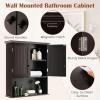 imageBathroom Wall Cabinet 2Door Over The Toilet Cabinet with Adjustable Shelf ampamp Open Storage Shelf Wall Mounted Bathroom Cabinet Hanging Medicine Cabinet for Living Room Entryway EspressoEspresso