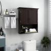 imageBathroom Wall Cabinet 2Door Over The Toilet Cabinet with Adjustable Shelf ampamp Open Storage Shelf Wall Mounted Bathroom Cabinet Hanging Medicine Cabinet for Living Room Entryway EspressoEspresso