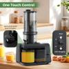 imageCold Press Juicer 53quot Wide Feed Chute Easy to Clean Juicers wCleaning Brush ampamp 2 Cups 200W Power Motor Slow Masticating Juicer Machine wHigh Juice Yield for Whole Vegetables ampamp Fruits