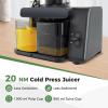 imageCold Press Juicer 53quot Wide Feed Chute Easy to Clean Juicers wCleaning Brush ampamp 2 Cups 200W Power Motor Slow Masticating Juicer Machine wHigh Juice Yield for Whole Vegetables ampamp Fruits