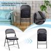 imageDinging Chairs 4 Pack Stackable Event Seats wCushion Portable Waiting Room Chairs Indoor Outdoor Folding Chairs wStudy Metal Frame for Party Events Bulk Picnic Kitchen Dining Gray4