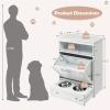 imageDog Feeding Station with Double Bowls Large Pull Out Dog Feeder ampamp Food Storage BrownWhite
