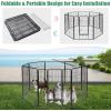 imageDog Playpen Indoor Outdoor 8 Panels 48quot Height Metal Dog Fence with Door for Large Medium Small Dogs Cats Pets Foldable Puppy Playpen for RV Camping Garden Yard16 Panels