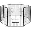 imageDog Playpen Indoor Outdoor 8 Panels 48quot Height Metal Dog Fence with Door for Large Medium Small Dogs Cats Pets Foldable Puppy Playpen for RV Camping Garden Yard8 Panels