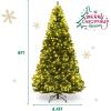 imageDual Color Change 5 FT PreLit Artificial Christmas Tree 150 LED Lights 600 PVC Branch Tips Metal Stand 11 Color Modes FireResistant Hinged Xmas Tree for Home Holiday Party8ft