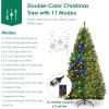 imageDual Color Change 5 FT PreLit Artificial Christmas Tree 150 LED Lights 600 PVC Branch Tips Metal Stand 11 Color Modes FireResistant Hinged Xmas Tree for Home Holiday Party8ft