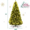 imageDual Color Change 5 FT PreLit Artificial Christmas Tree 150 LED Lights 600 PVC Branch Tips Metal Stand 11 Color Modes FireResistant Hinged Xmas Tree for Home Holiday Party7ft