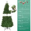 imageDual Color Change 5 FT PreLit Artificial Christmas Tree 150 LED Lights 600 PVC Branch Tips Metal Stand 11 Color Modes FireResistant Hinged Xmas Tree for Home Holiday Party4ft