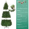 imageDual Color Change 5 FT PreLit Artificial Christmas Tree 150 LED Lights 600 PVC Branch Tips Metal Stand 11 Color Modes FireResistant Hinged Xmas Tree for Home Holiday Party6ft