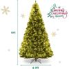 imageDual Color Change 5 FT PreLit Artificial Christmas Tree 150 LED Lights 600 PVC Branch Tips Metal Stand 11 Color Modes FireResistant Hinged Xmas Tree for Home Holiday Party9ft