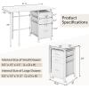 imageFolding Computer Desk with 6 Wheels 415quot Modern Steel Collapsible Home Office Desk with 3 Storage Drawers Portable Writing Laptop Desk for Bedroom Study Small Space Home Office White