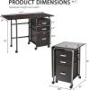 imageGRAFFY Computer Desk Small Laptop Work Desk wFolding Table top ampamp 3 Storage Drawers Collapsible Desk w6 Wheels Writing Workstation Laptop Table for Home Office Brown NaturalBrown