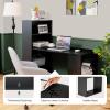 imageGRAFFY Computer Desk with 6 Storage Shelves  48quot Reversible Writing Desk Workstation with Bookshelf and CPU Stand Modern Compact Office Desk for Bedroom Study Home Office BlackBlack