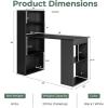 imageGRAFFY Computer Desk with 6 Storage Shelves  48quot Reversible Writing Desk Workstation with Bookshelf and CPU Stand Modern Compact Office Desk for Bedroom Study Home Office BlackBlack
