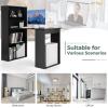 imageGRAFFY Computer Desk with 6 Storage Shelves  48quot Reversible Writing Desk Workstation with Bookshelf and CPU Stand Modern Compact Office Desk for Bedroom Study Home Office BlackBlack