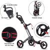 imageGRAFFY Golf Push Cart 3 Wheels Folding Golf Trolley with with Foot Brake Umbrella ampamp Tee Holder Lightweight Pushcart with Adjustable Handle Aluminum Collapsible Golf Pull Cart