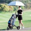 imageGRAFFY Golf Push Cart 3 Wheels Folding Golf Trolley with with Foot Brake Umbrella ampamp Tee Holder Lightweight Pushcart with Adjustable Handle Aluminum Collapsible Golf Pull Cart