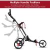 imageGRAFFY Golf Push Cart 3 Wheels Folding Golf Trolley with with Foot Brake Umbrella ampamp Tee Holder Lightweight Pushcart with Adjustable Handle Aluminum Collapsible Golf Pull Cart
