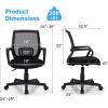 imageGRAFFY Office Desk Chair 300 LBS Rolling Mesh Computer Chair wCushioned Seat Adjustable Height Lumbar Arm Support Mid Back Swivel Black