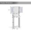 imageGRAFFY Over The Toilet Storage Cabinet Bathroom Space Saver Stands with Adjustable Shelf Open Storage Shelf ampamp Double Doors Freestanding Toilet Organizer Wooden Above Toilet Rack White WhiteWhite