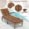 imageGRAFFY Patio Chaise Lounge Cushion 72quot x 22quot x 4quot Lounge Chair Cushion Tufted Lounger Cushion with 4 String Ties Thickened OilProof for Terrace Poolside Outdoor Indoor GreyBrown