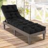 imageGRAFFY Patio Chaise Lounge Cushion 72quot x 22quot x 4quot Lounge Chair Cushion Tufted Lounger Cushion with 4 String Ties Thickened OilProof for Terrace Poolside Outdoor Indoor GreyBlack