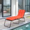 imageGRAFFY Patio Chaise Lounge Cushion 72quot x 22quot x 4quot Lounge Chair Cushion Tufted Lounger Cushion with 4 String Ties Thickened OilProof for Terrace Poolside Outdoor Indoor GreyOrange