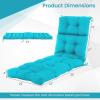 imageGRAFFY Patio Chaise Lounge Cushion 72quot x 22quot x 4quot Lounge Chair Cushion Tufted Lounger Cushion with 4 String Ties Thickened OilProof for Terrace Poolside Outdoor Indoor GreyTurquoise
