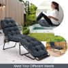 imageGRAFFY Patio Chaise Lounge Cushion 72quot x 22quot x 4quot Lounge Chair Cushion Tufted Lounger Cushion with 4 String Ties Thickened OilProof for Terrace Poolside Outdoor Indoor GreyGrey