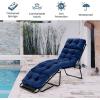 imageGRAFFY Patio Chaise Lounge Cushion 72quot x 22quot x 4quot Lounge Chair Cushion Tufted Lounger Cushion with 4 String Ties Thickened OilProof for Terrace Poolside Outdoor Indoor GreyNavy