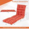 imageGRAFFY Patio Chaise Lounge Cushion 72quot x 22quot x 4quot Lounge Chair Cushion Tufted Lounger Cushion with 4 String Ties Thickened OilProof for Terrace Poolside Outdoor Indoor GreyRedorange