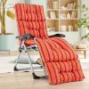 imageGRAFFY Patio Chaise Lounge Cushion 72quot x 22quot x 4quot Lounge Chair Cushion Tufted Lounger Cushion with 4 String Ties Thickened OilProof for Terrace Poolside Outdoor Indoor GreyRedorange