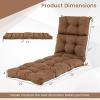 imageGRAFFY Patio Chaise Lounge Cushion 72quot x 22quot x 4quot Lounge Chair Cushion Tufted Lounger Cushion with 4 String Ties Thickened OilProof for Terrace Poolside Outdoor Indoor GreyBrown