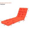 imageGRAFFY Patio Chaise Lounge Cushion 72quot x 22quot x 4quot Lounge Chair Cushion Tufted Lounger Cushion with 4 String Ties Thickened OilProof for Terrace Poolside Outdoor Indoor GreyOrange