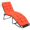 imageGRAFFY Patio Chaise Lounge Cushion 72quot x 22quot x 4quot Lounge Chair Cushion Tufted Lounger Cushion with 4 String Ties Thickened OilProof for Terrace Poolside Outdoor Indoor GreyOrange