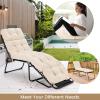 imageGRAFFY Patio Chaise Lounge Cushion 72quot x 22quot x 4quot Lounge Chair Cushion Tufted Lounger Cushion with 4 String Ties Thickened OilProof for Terrace Poolside Outdoor Indoor GreyBeige